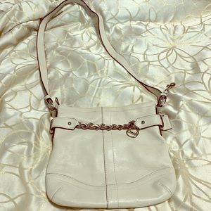 Coach White Leather Crossbody Purse